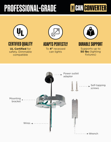 4-inch can-to-light conversion using The Can Converter R4 creates new pendant versatility
