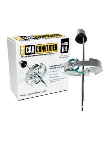 The Can Converter R4 pendant mount installation demonstrating secure 50 lb support