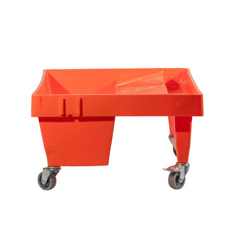 The Easy Way To Paint Mega Roll-A-Tray spill guard lip protects the workspace.