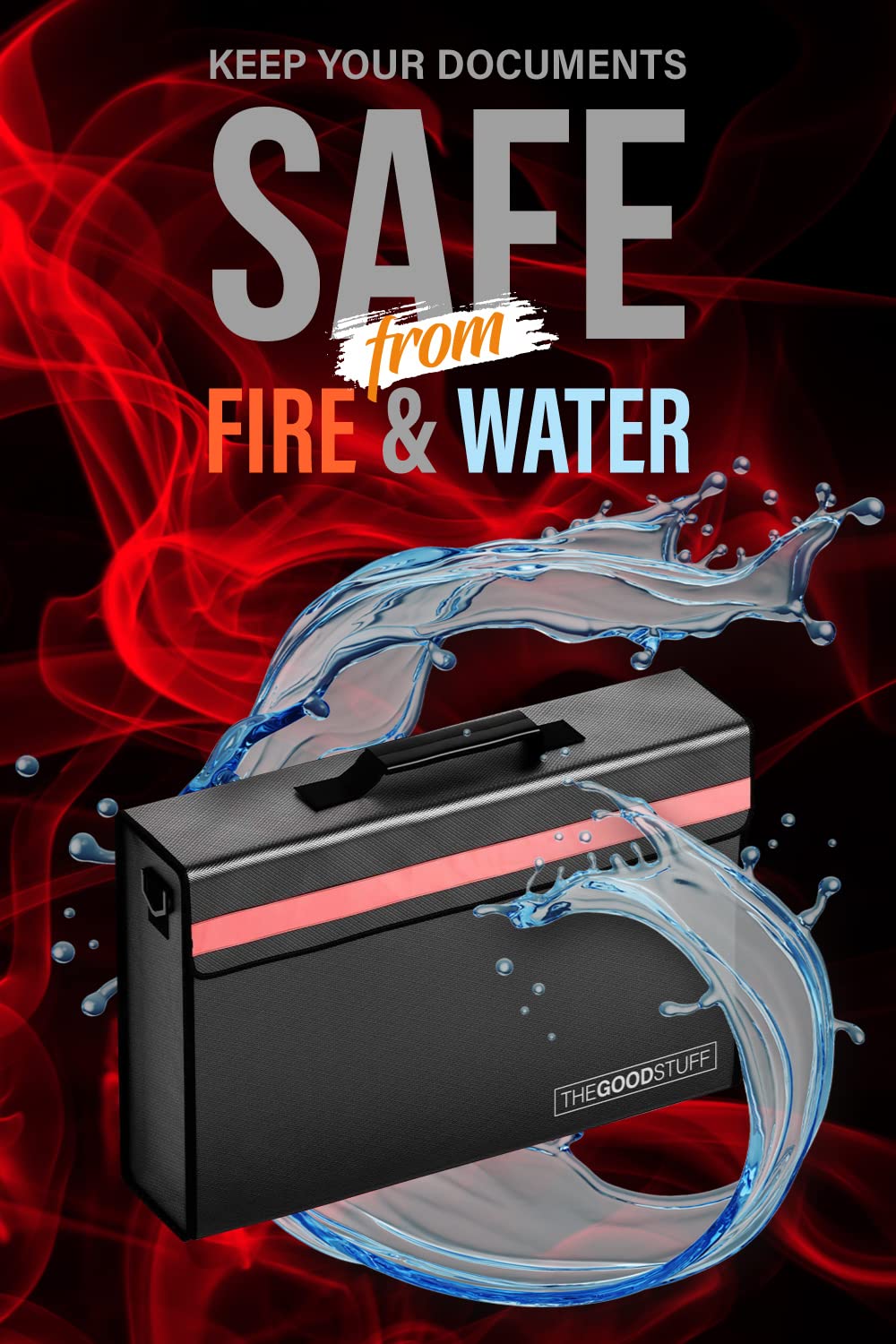 The Good Stuff fireproof box interior heat shield demonstrates high-temperature protection.
