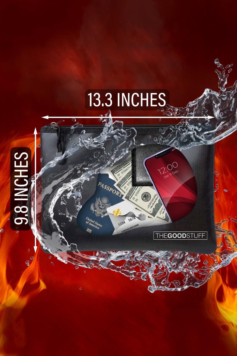 The Good Stuff fireproof money bag open pocket organizing cash and documents