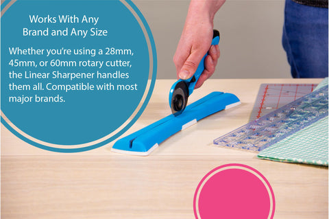 The Grace Company TrueCut TrueSharp sharpens 45mm blades for smoother quilting.