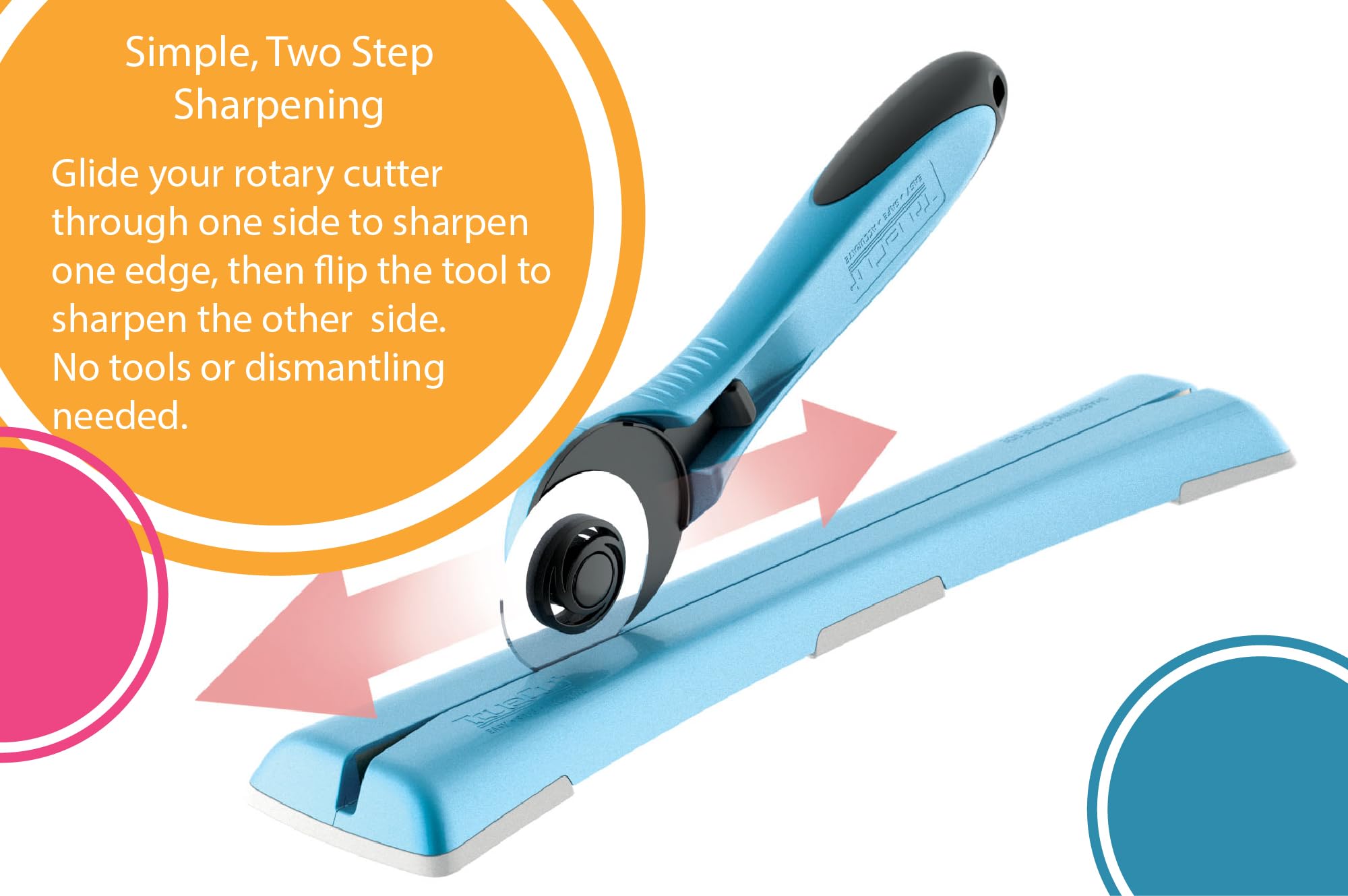 The Grace Company TrueCut TrueSharp sharpens 60mm blades for fast, clean trims.