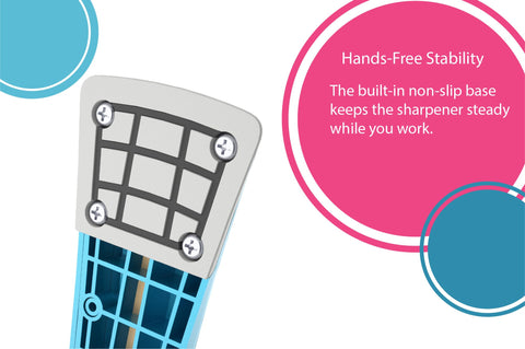 The Grace Company TrueCut TrueSharp non-slip base keeps the sharpener steady.