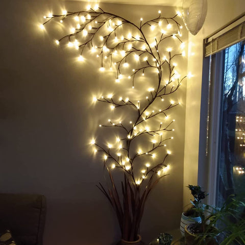 The Light Garden lighted willow vine closet edge ambience adds subtle light to storage corners.