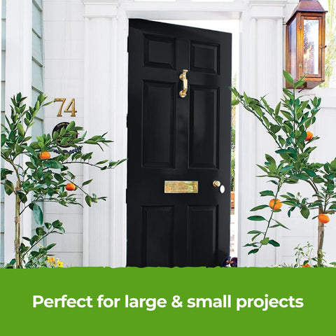 Outdoor surface with low odor coating resists weathering.