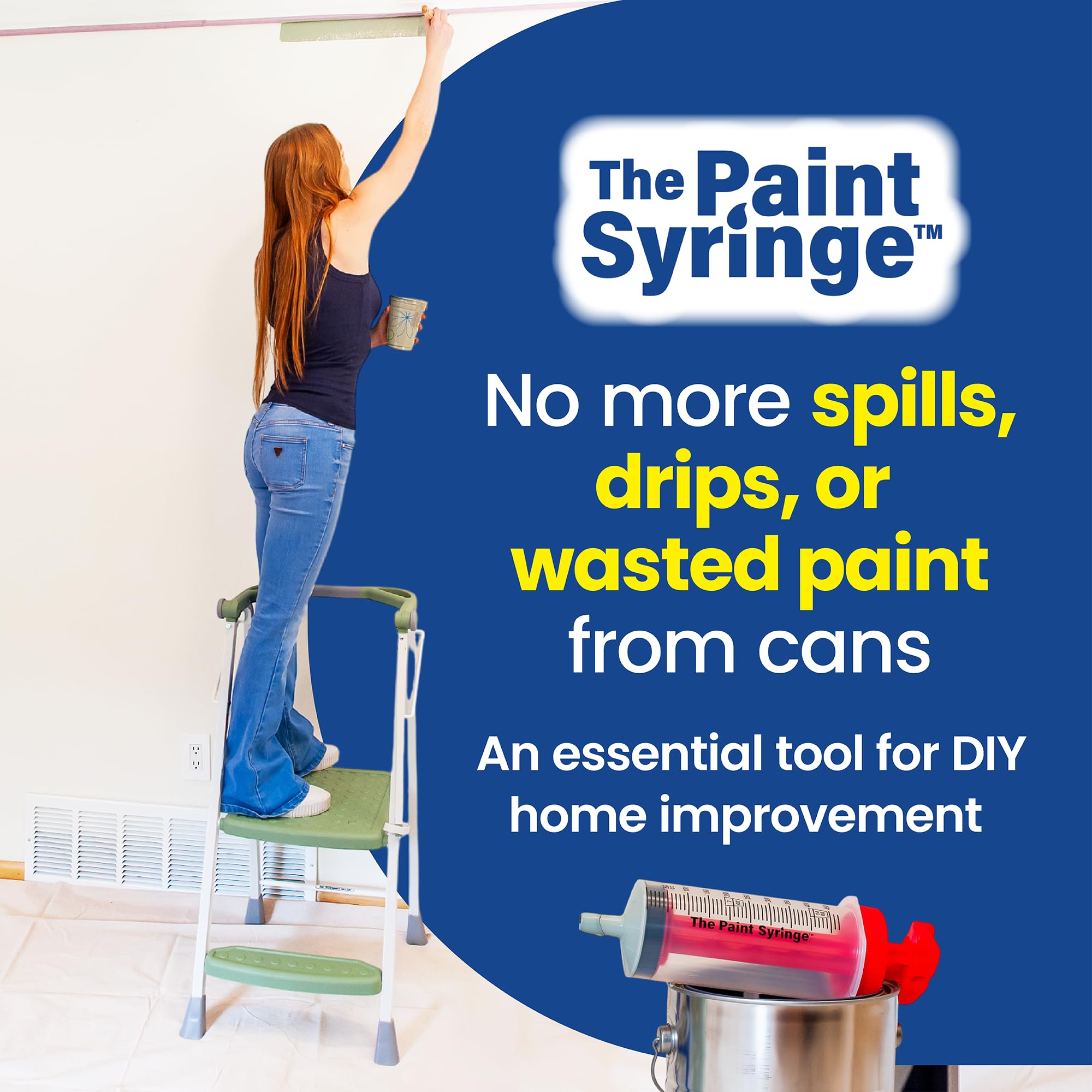 The Paint Syringe lid-cap keeps contents secure and prevents spills during storage.
