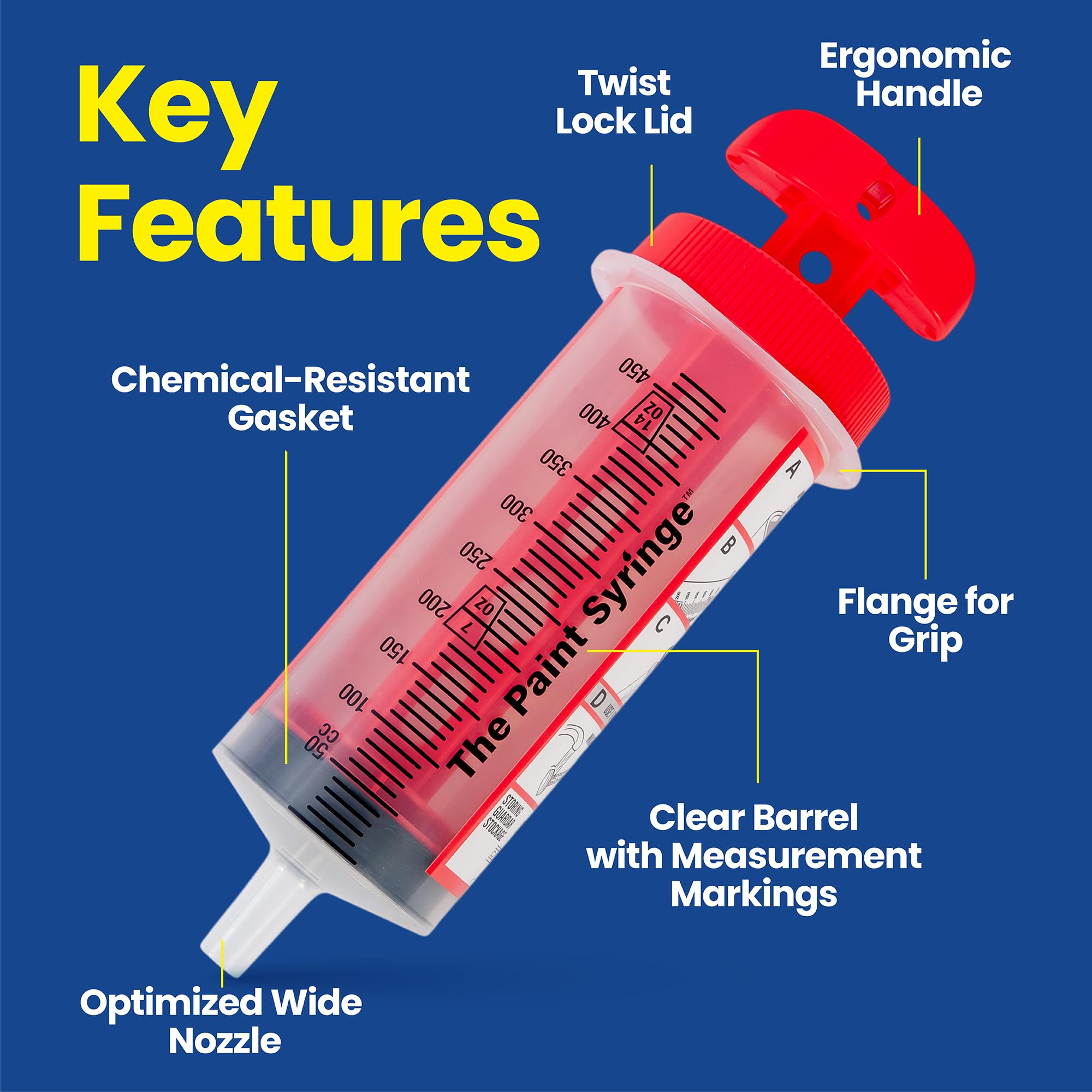 The Paint Syringe loading-paint action enables quick fill and reloads with control.