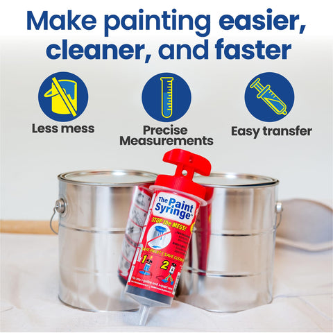 The Paint Syringe ideal for walls, trims, and crafts with thick liquids for steady application.