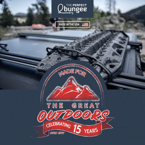 The Perfect Bungee 2x stretch capacity expands tie-down reach.