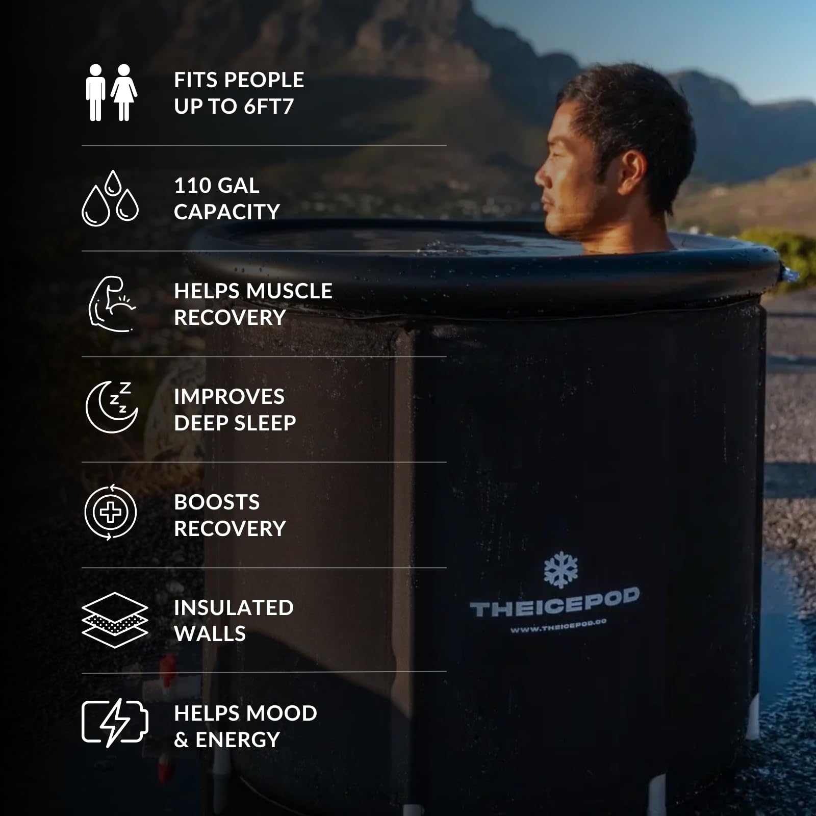 The Pod Company Ice Pod Pro UV-resistant nylon withstands sun exposure