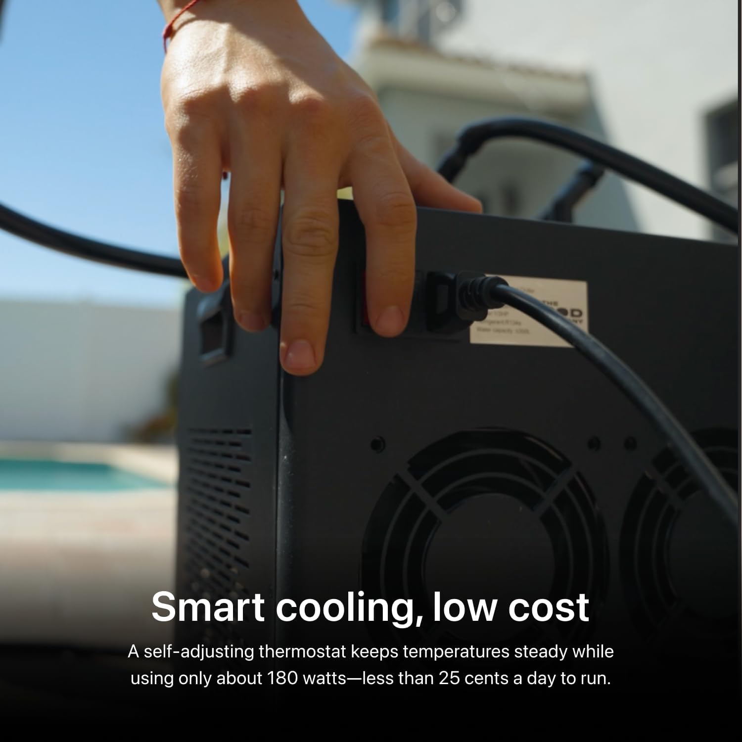 The Pod Company Standard Water Chiller demonstrating steady water flow.