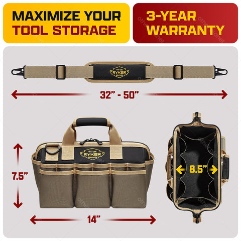 The Ryker Bag durable materials resist water and grease during hard work.