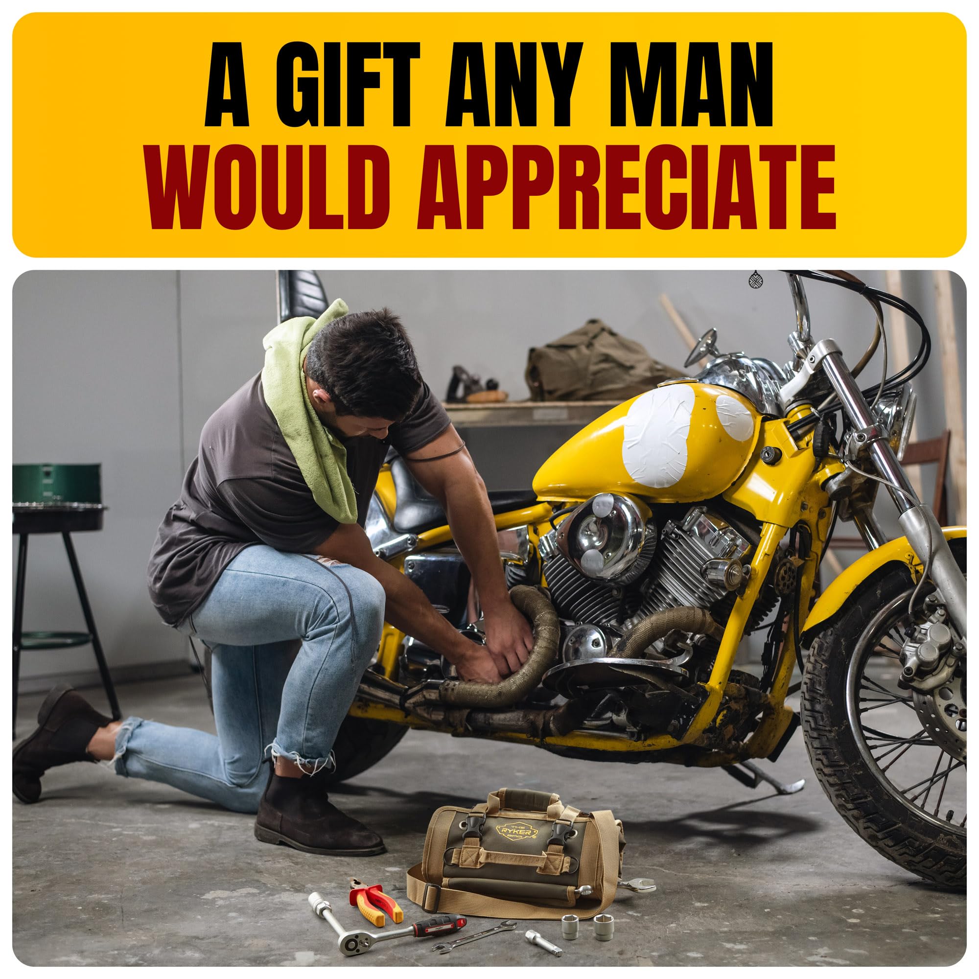 The Ryker Bag gift-ready tool roll suitable for dad or hobbyists