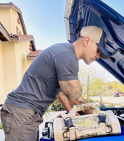 The Ryker Bag heavy-duty camouflage fabric built to withstand tough work environments