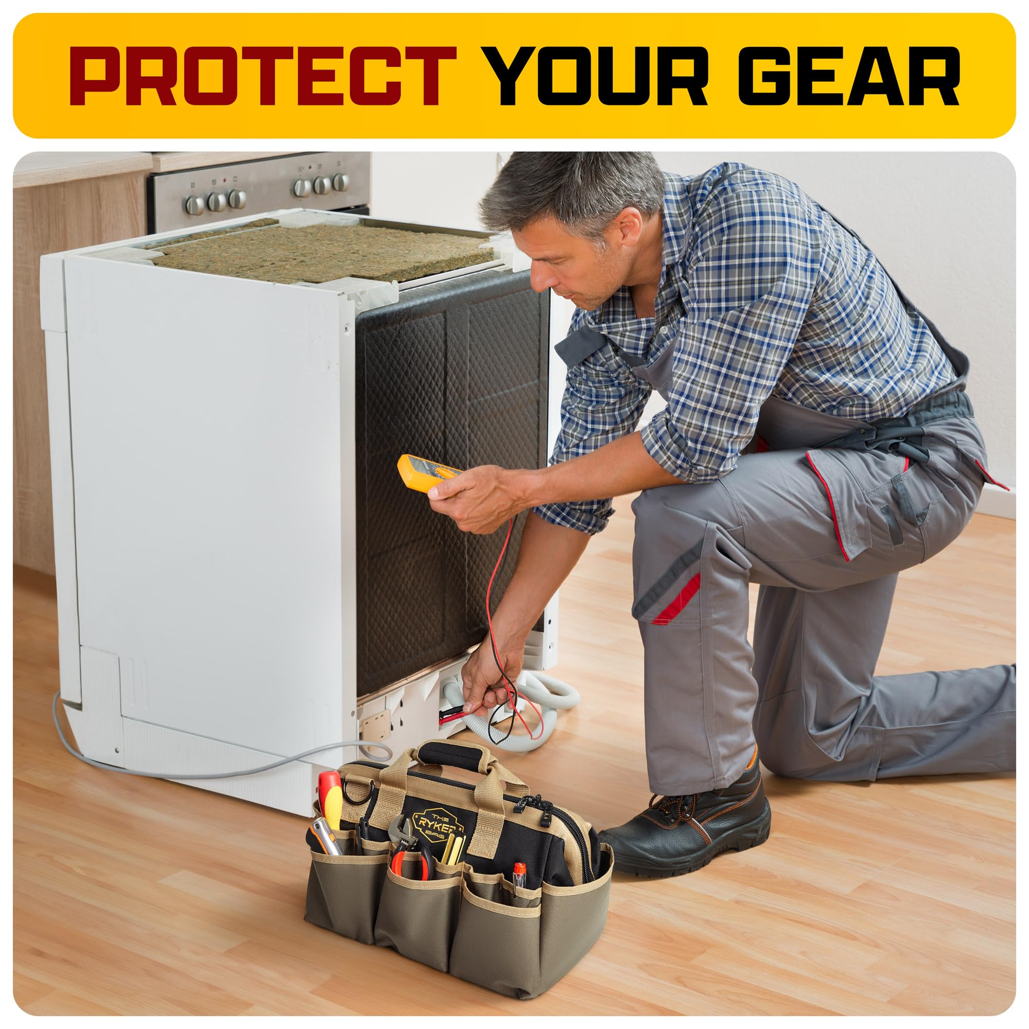 The Ryker Bag holds up to 50 pounds of tools.