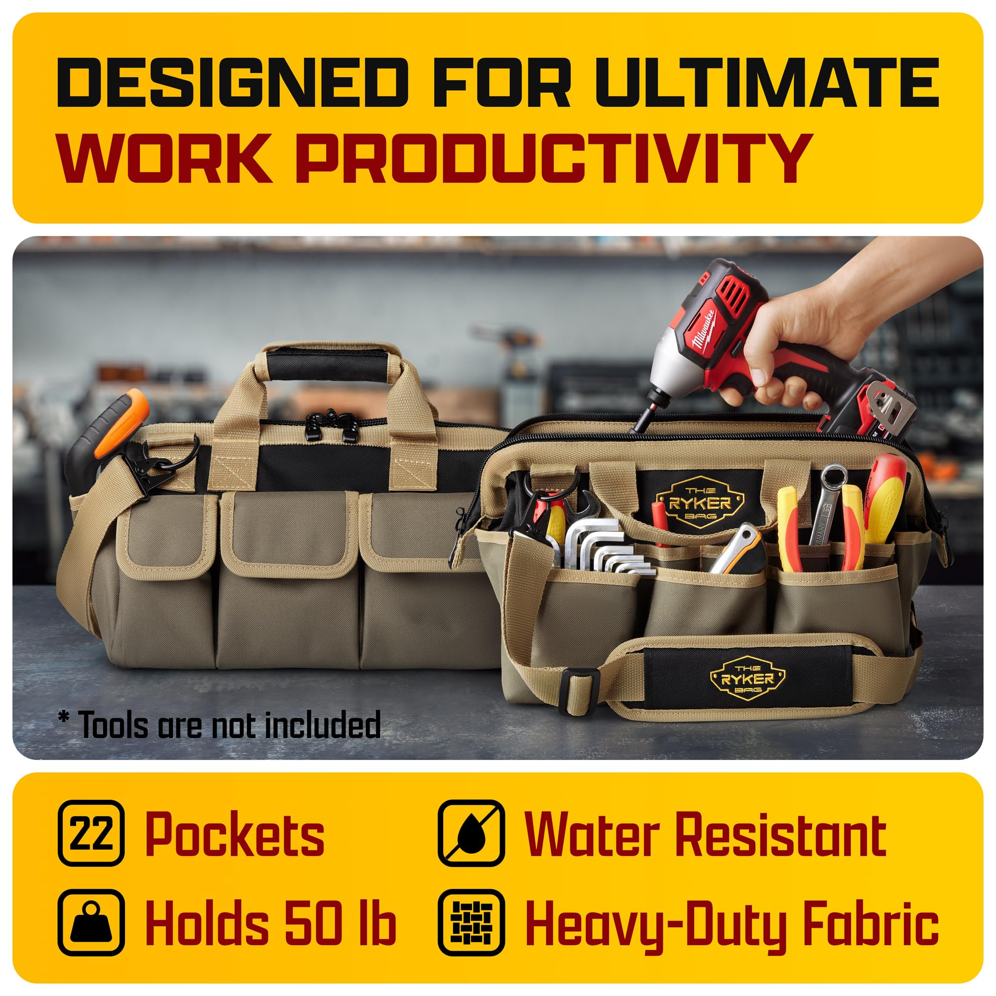 The Ryker Bag interior compartments keep small parts tidy and accessible.