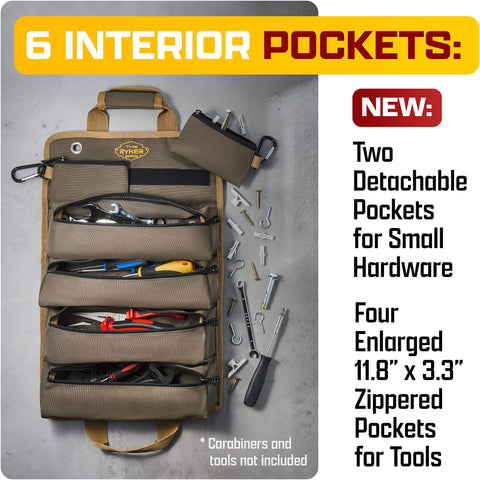 The Ryker Bag workshop hanging setup demonstrates convenient garage storage.