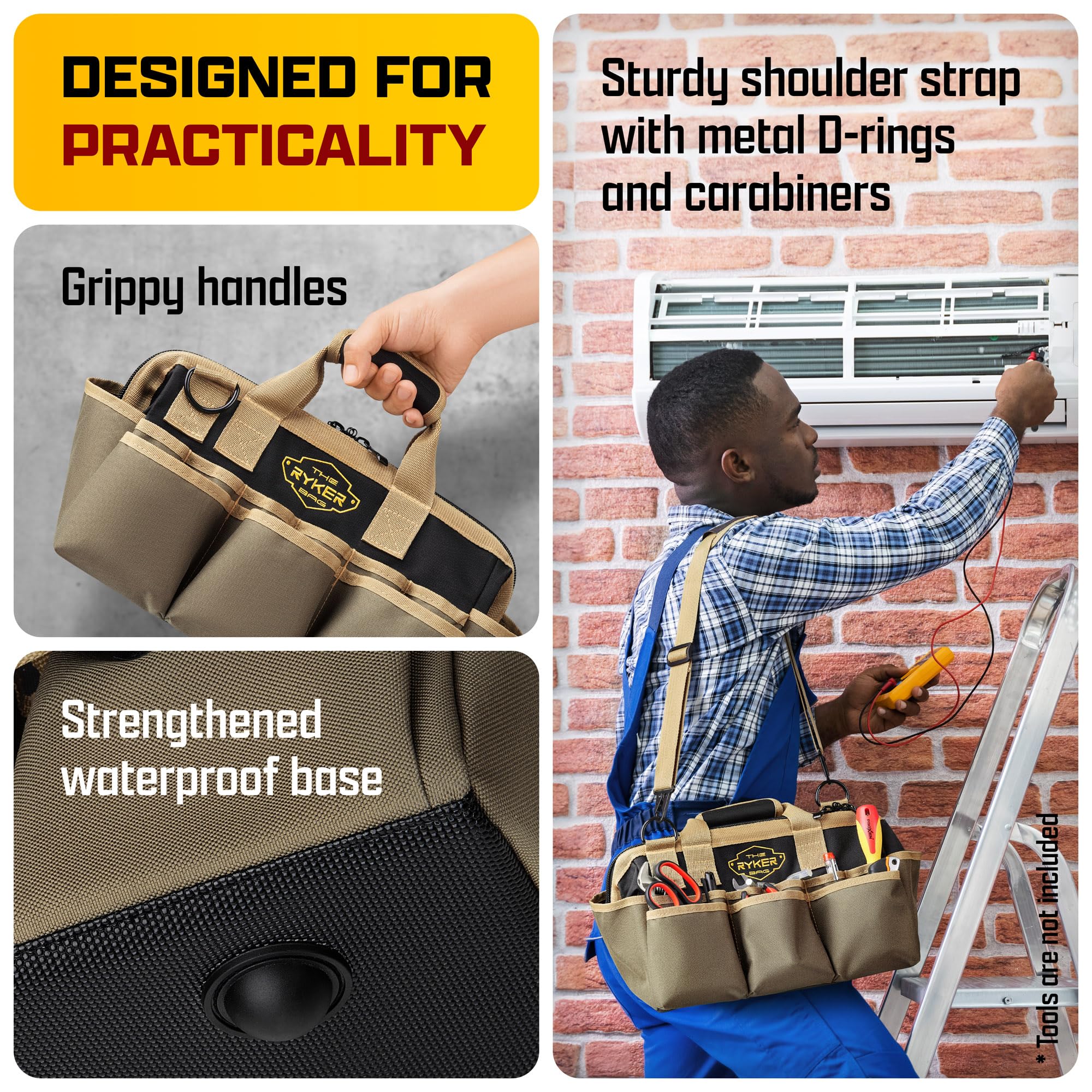 The Ryker Bag sturdy handles enable quick carry between rooms.