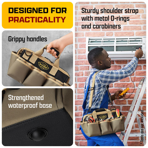 The Ryker Bag sturdy handles enable quick carry between rooms.