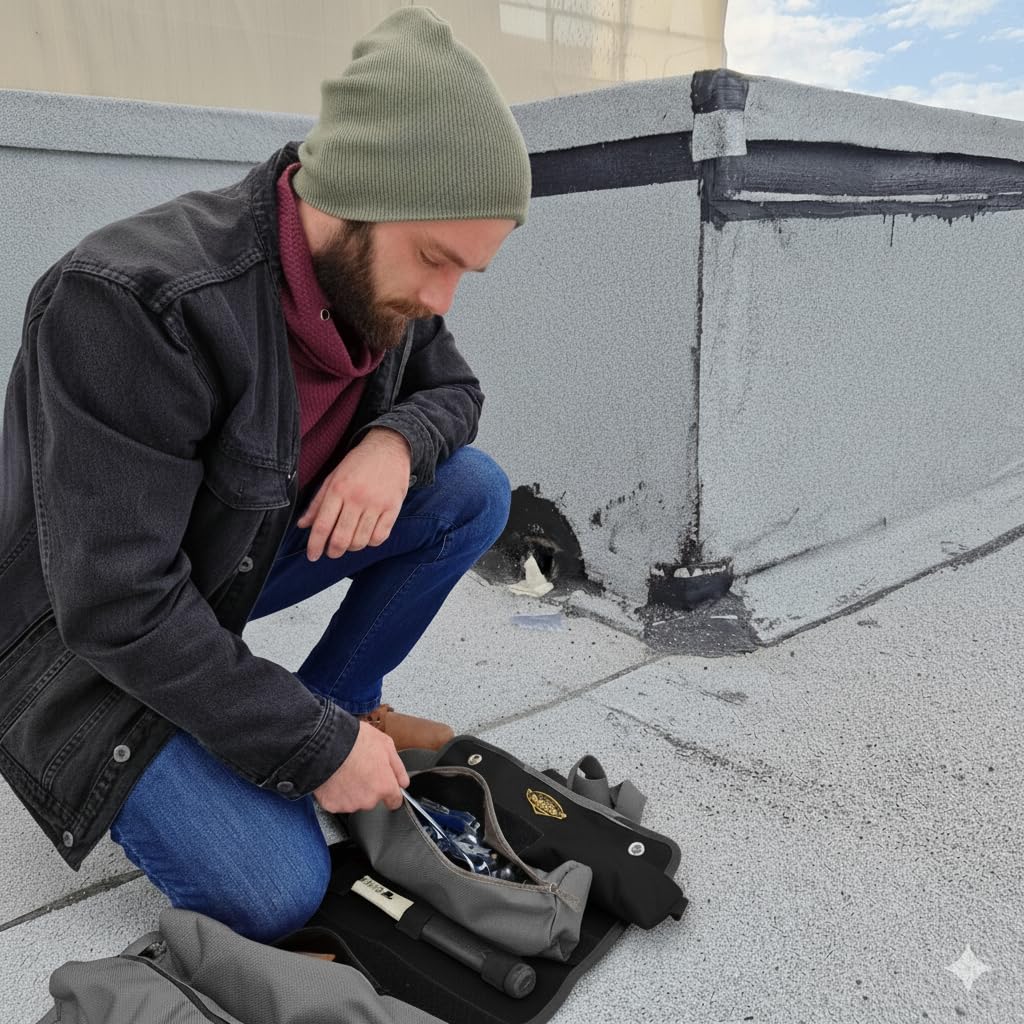 The Ryker Bag showing two large pouches and a wrench roll