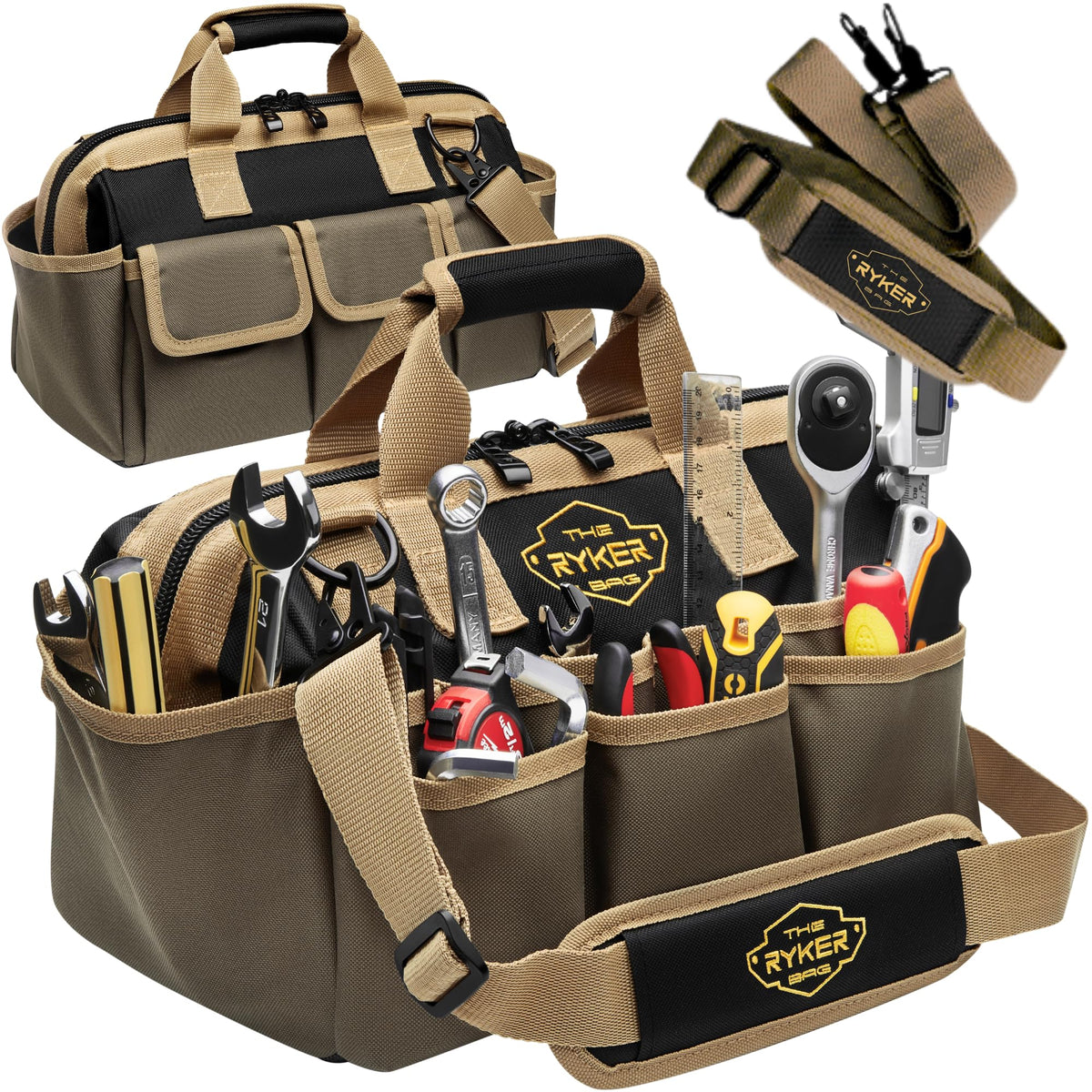 The Ryker Bag with wide mouth opening for quick tool access on job sites.