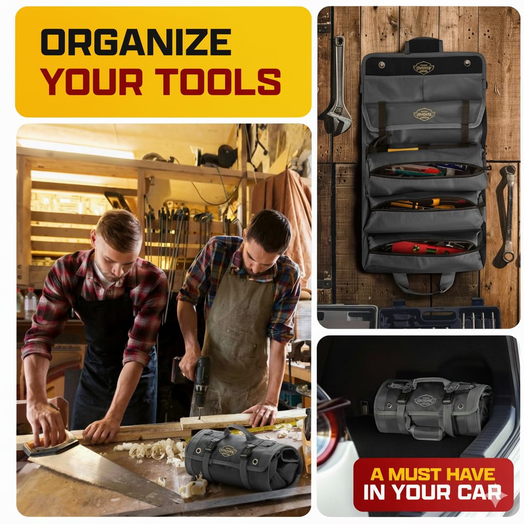 The Ryker Bag hanging in a workshop for quick access