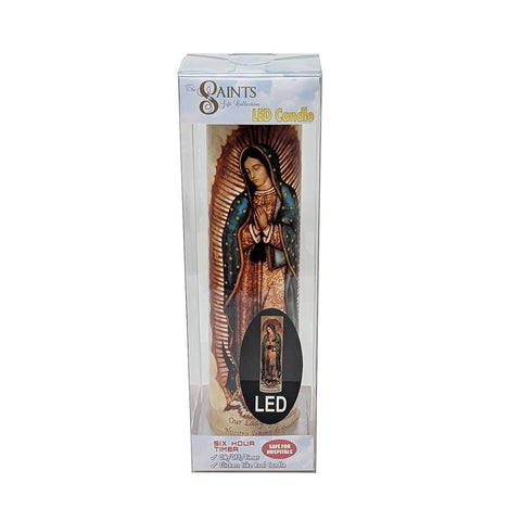 The Saints Collection LED flame provides safe, authentic ambiance
