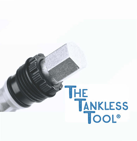 The Tankless Tool compact design saves space during maintenance tasks.
