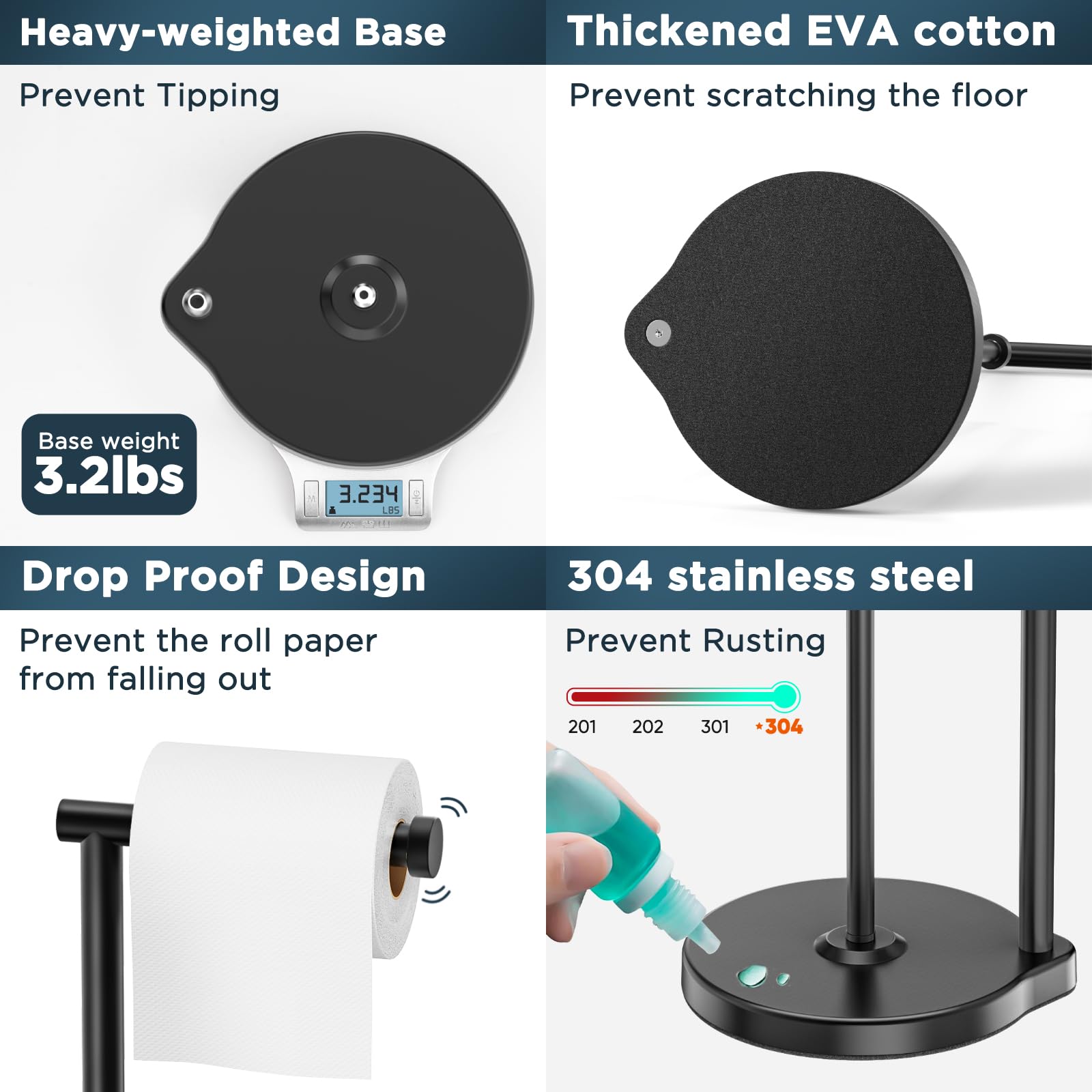 theaoo anti slip EVA padded base protects floors and reduces movement