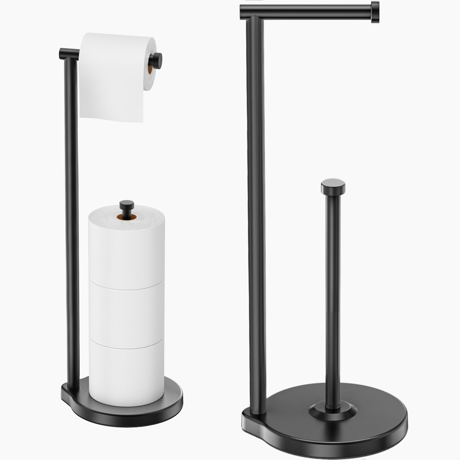 theaoo heavy-duty toilet paper holder base provides stable support on slippery floors