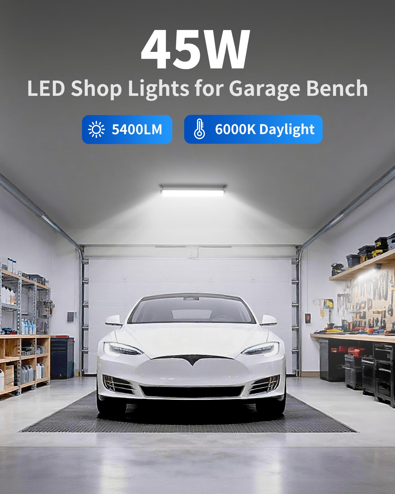 THECHAM 5400lm 6000K daylight LED for crisp workshop visibility.