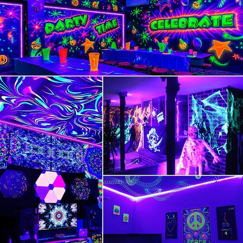 THECHAM body painting visuals enhanced by vivid fluorescence.
