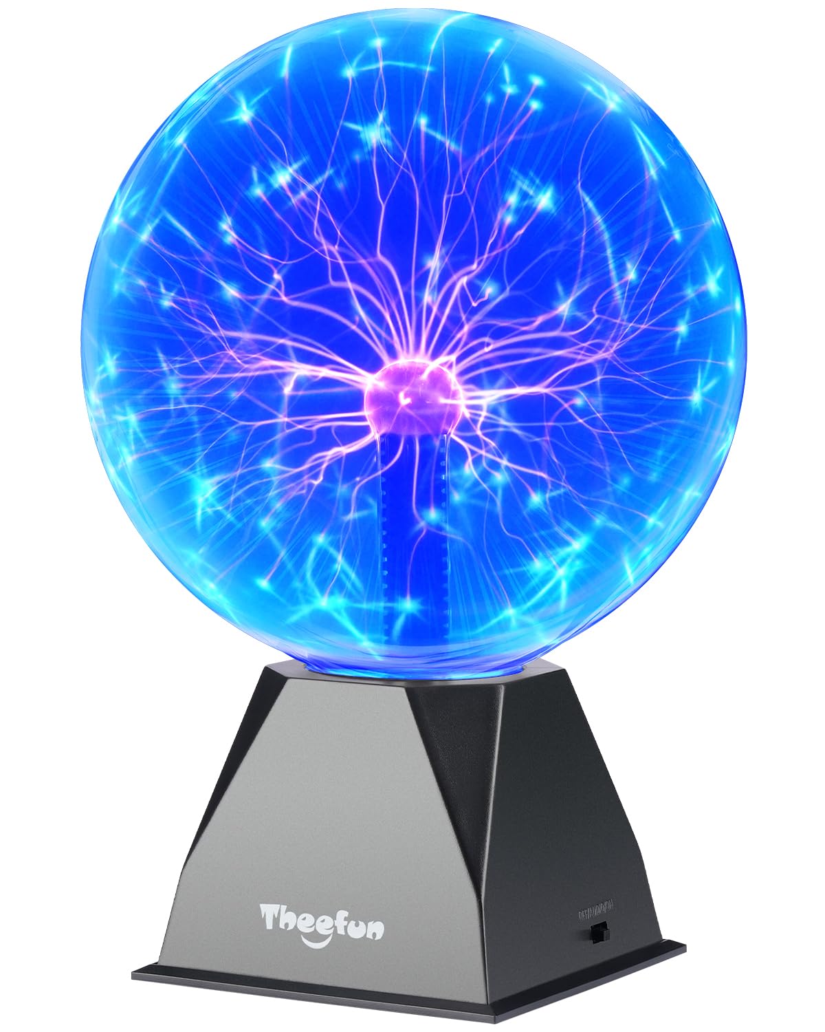 Theefun blue plasma ball 8 inch glow enhances party decor.