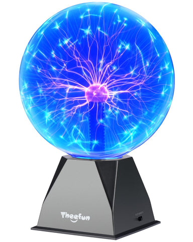 Theefun blue plasma ball 8 inch glow enhances party decor.