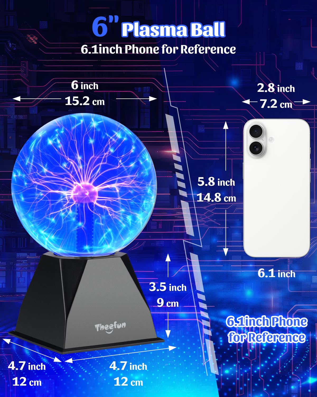 Theefun blue plasma ball stands as a festive gift and decor piece.
