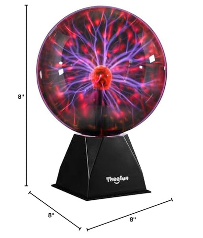 Theefun Plasma Ball 8-Inch gift-ready science-inspired decor piece.