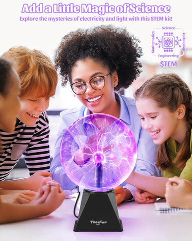 Theefun plasma ball eco-friendly operation uses a power adapter instead of batteries
