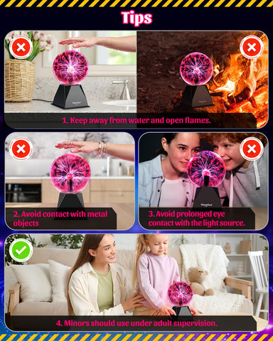 Theefun plasma ball room decor adds a futuristic glow to any space with mains-powered illumination.