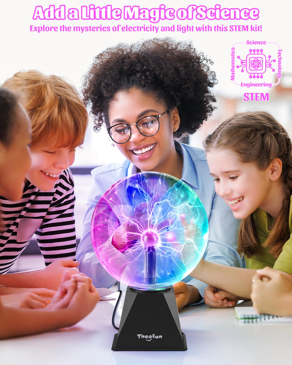 Theefun plasma ball sound activation responds to music and ambient noise.