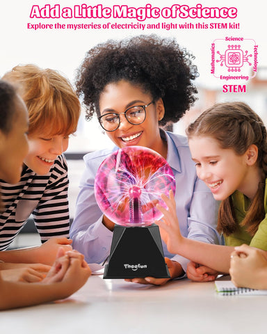 Theefun plasma ball sound activation lights pulse in time with music for immersive rhythm effects.