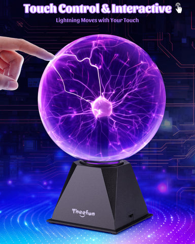 Theefun plasma ball sound-responsive display lights up in sync with music