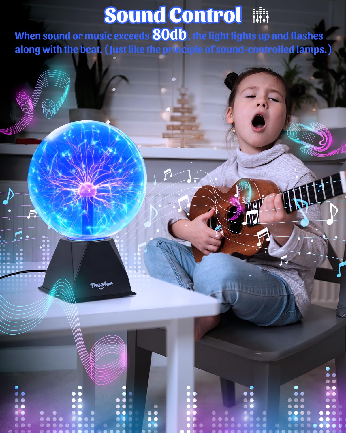 Theefun plasma ball touch interaction creates dancing lights with your fingertips.