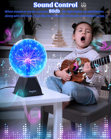 Theefun plasma ball touch interaction creates dancing lights with your fingertips.