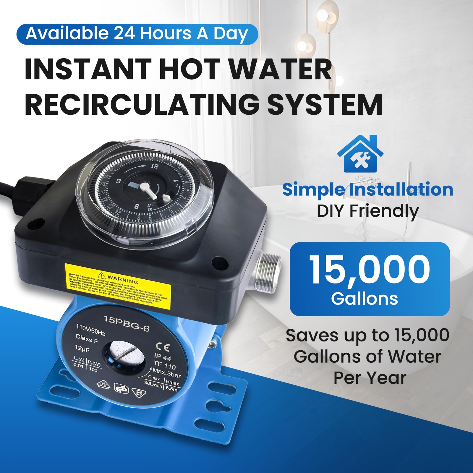TheMiLiO stainless steel recirculation pump unit designed for quiet operation.