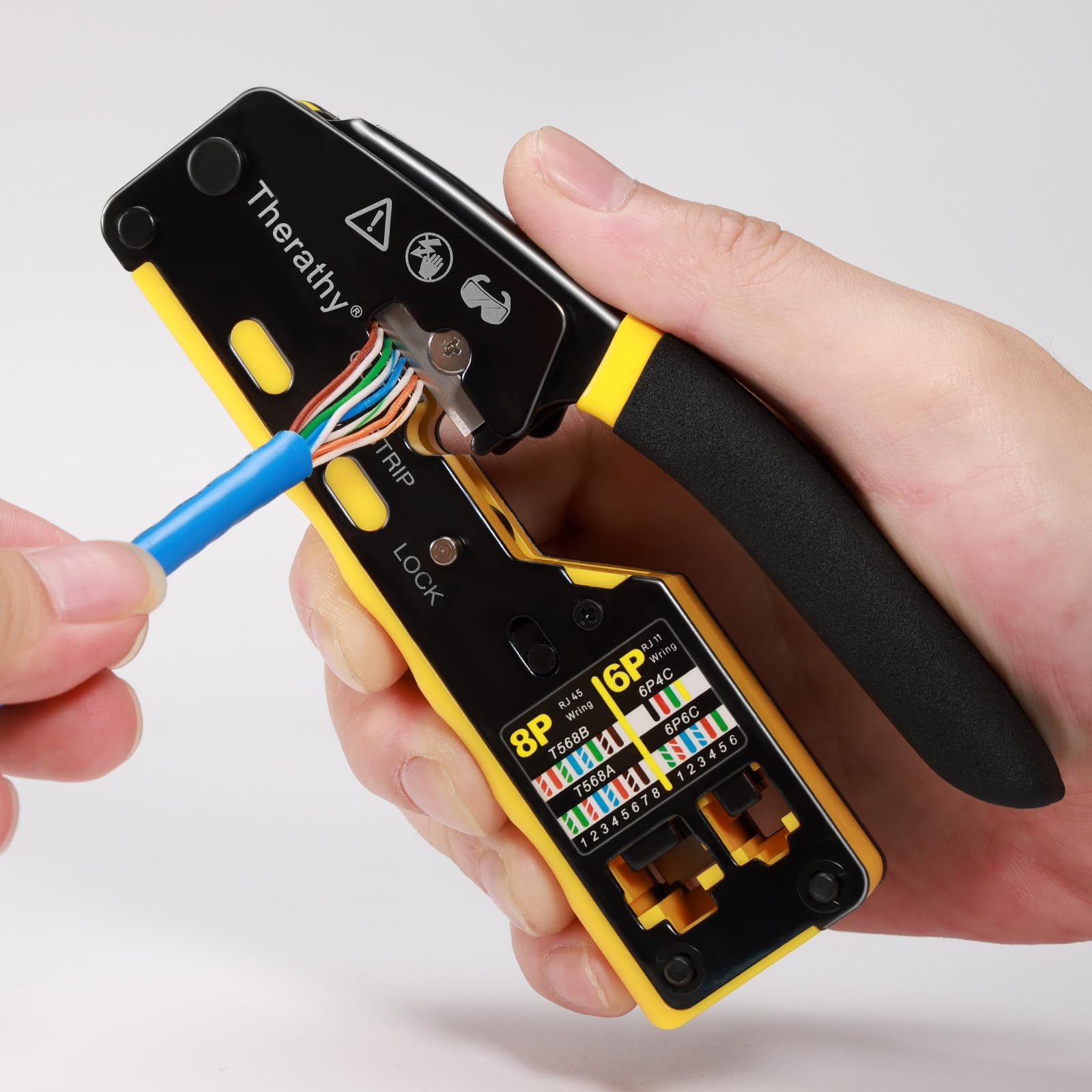 Therathy mini wire stripper aiding clean prep for crimps