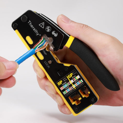 Therathy mini wire stripper aiding clean prep for crimps