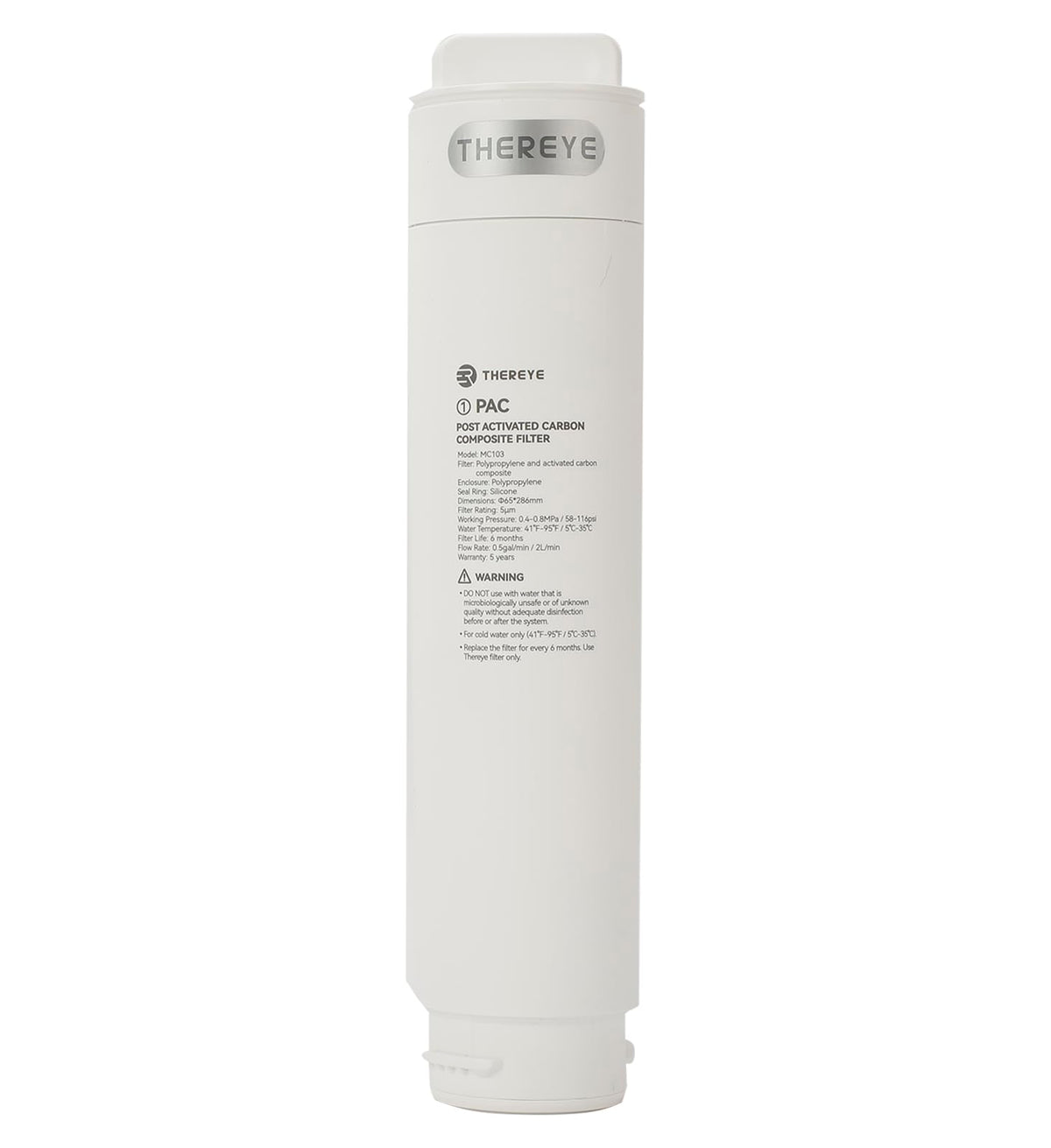 Thereye post activated carbon filter close-up showing filtration efficiency for cleaner-tasting water.