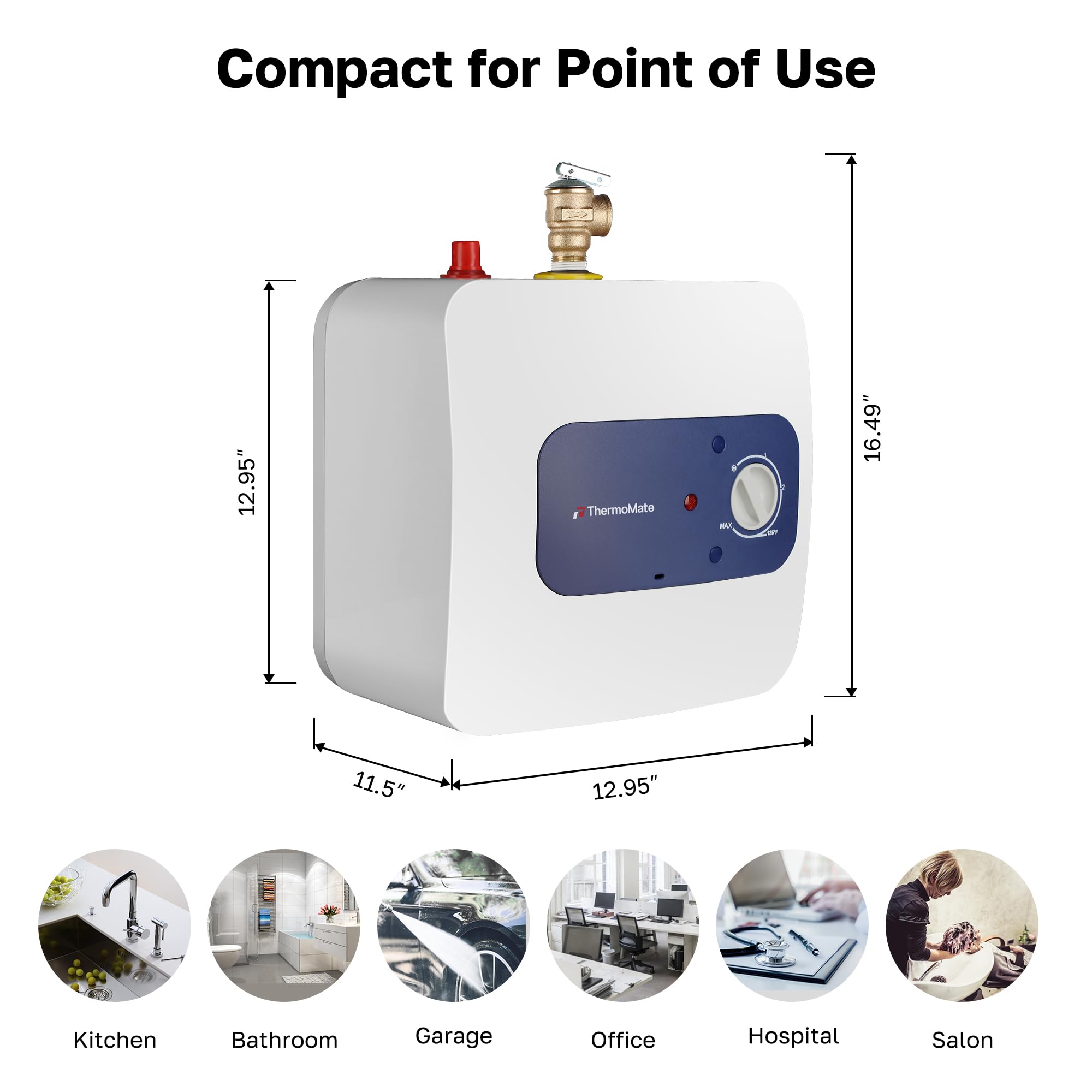 Thermomate ES250 wall-mount bracket demonstrating flexible installation