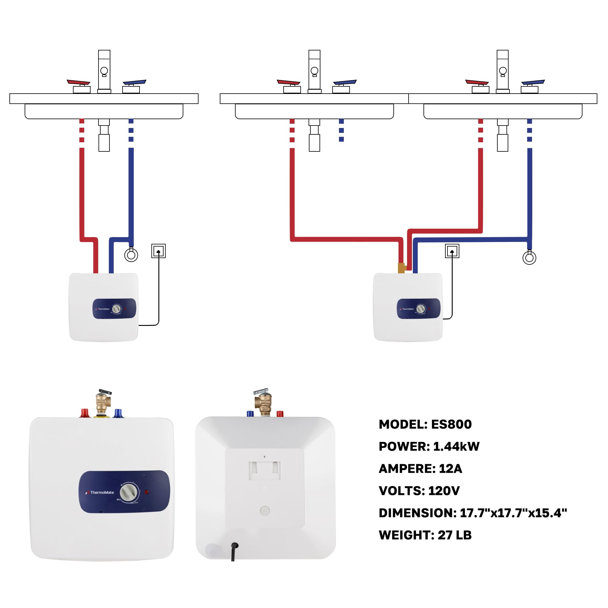 ThermoMate ES800 thick insulation reduces heat loss between uses